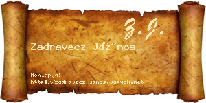 Zadravecz János névjegykártya